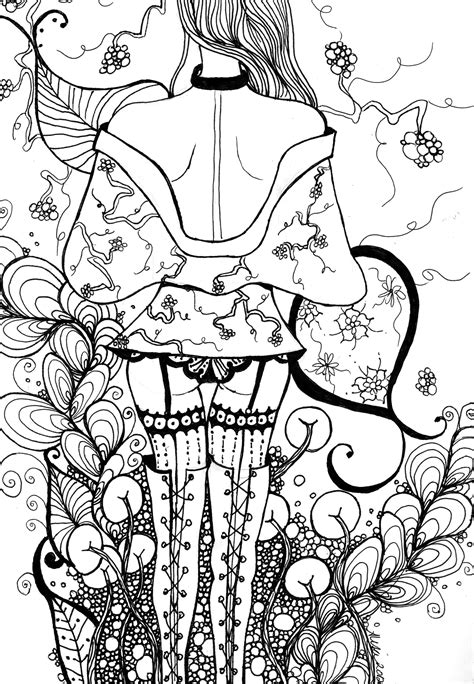 Blossom Pen And Ink Drawing Adult Colouring Book Series 2012 Adult