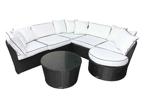 Whether you want a look that is sophisticated and chic or breezy and casual, there is a table to fit the bill. Rattan Garden Curved Corner Sofa Set in Black & White ...