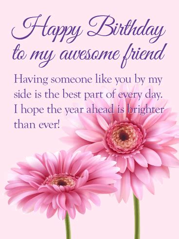Birthday card for best friend messages. To my Awesome Friend - Flower Happy Birthday Wishes Card | Birthday & Greeting Cards by Davia