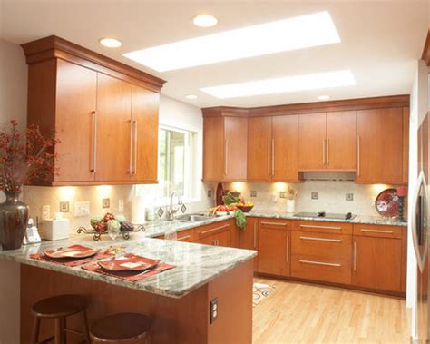 The most common kitchen cabinets material is wood. Light Cherry Cabinets | Houzz