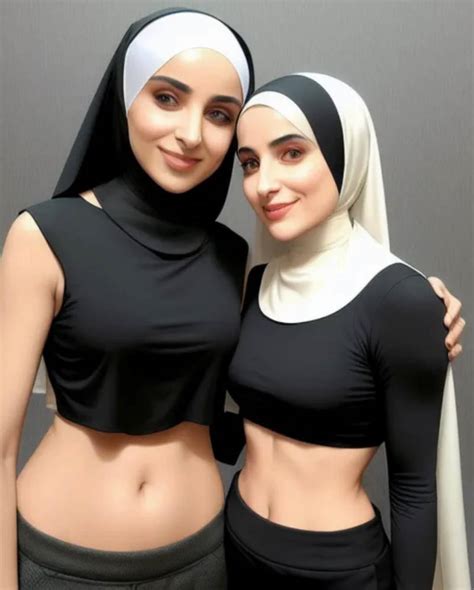 two hijabis with their navels exposed by sirvol on deviantart