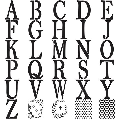 Shop Plaid Folkart Alphabet And Monogram Paper Stencils Serif Font 6