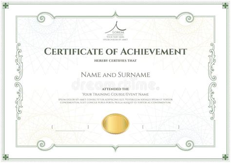 Luxury Certificate Template With Elegant Border Frame Diploma D Stock