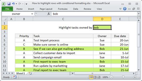 Excel Formula Highlight Entire Rows Exceljet