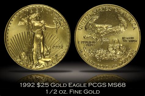 Michael Kittle Rare Coins 1992 25 Gold Eagle 12 Oz Fine Pcgs Ms68