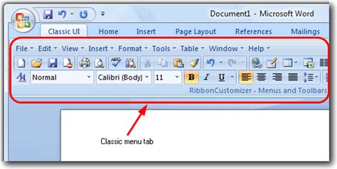 Add Classic Menu To Microsoft Office 2007 Ribbon • Raymondcc