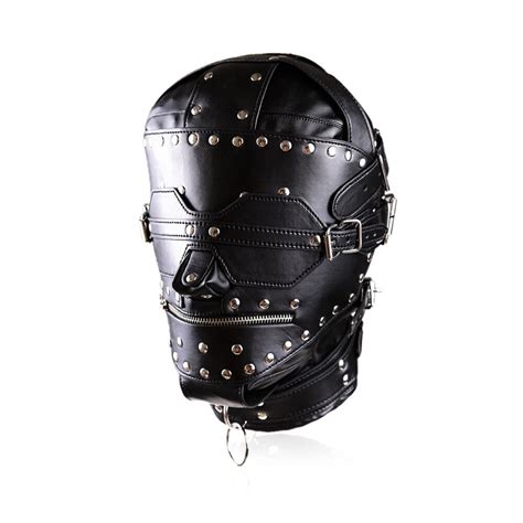 Buy Pu Leather Hood Mask Hood Bondage Blindfold Sex Toys For Couples Bdsm Adult