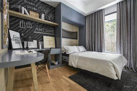 Contemporary Rustic Bedroom Study Room Condominium Design Ideas