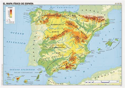 Geografía E Historia Mapa FÍsico De EspaÑa