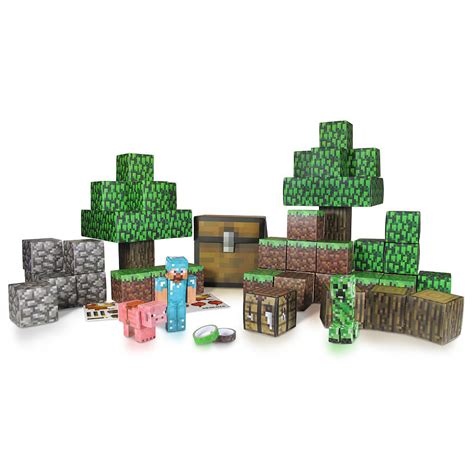 Minecraft Papercraft Overworld Deluxe Set Toy Fuzz