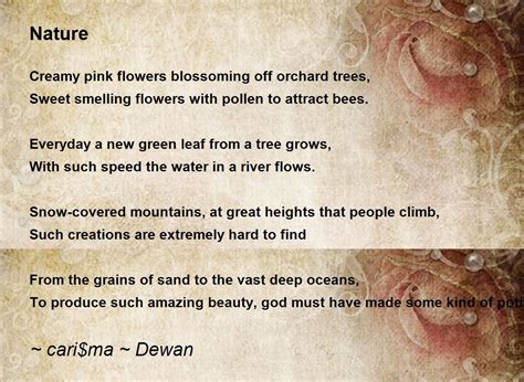 Nature Nature Poem By Carima Dewan