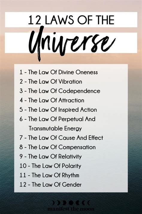 12 Laws Of The Universe How To Use Them To Live A Better Life Manifest The Moon