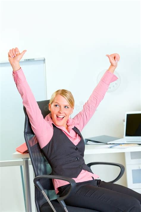 Happy Business Woman Rejoicing Success Stock Image Image Of Gleeful Businesswoman 21348849
