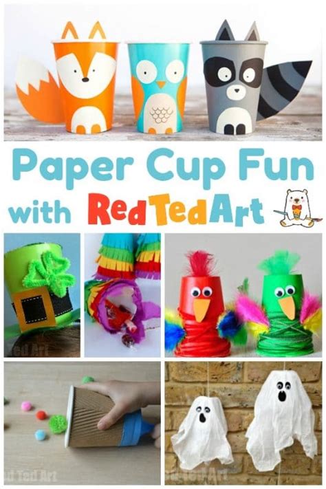 25 Paper Cup Crafts Red Ted Art Kids Crafts