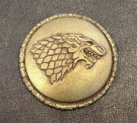 Game Of Thrones House Stark Sigil Gold Badge Pin Etsy