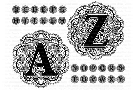 Mandala Alphabet SVG Bundlemandala Letters SVG Cut Files for | Etsy