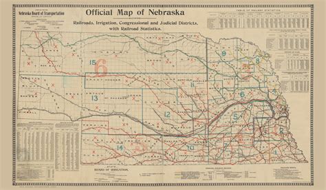 Nebraska 1898 Bureau Of Transportation Old State Map Reprint Old Maps