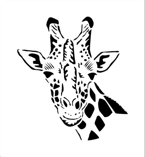 Giraffe Head Stencil In Vinyl Adhesive Ref 878 Etsy