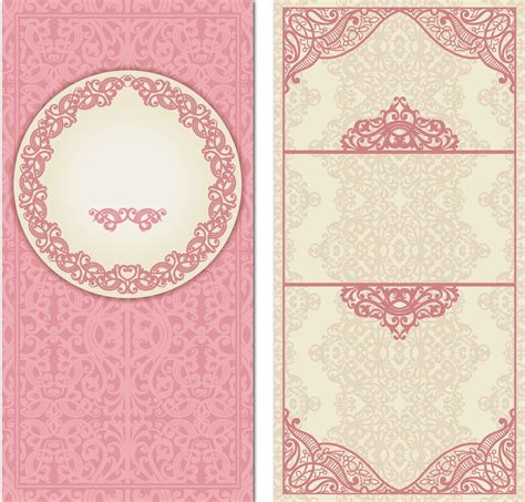 Pink Wedding Invitation Card Vector Background Material Pink Wedding