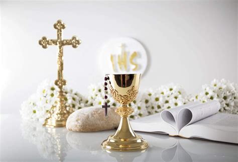 Buy Leowefowa First Holy Communion Backdrop 7x5ft Chalice Rosary