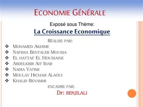 PPT Economie Générale PowerPoint Presentation free download ID 2122567