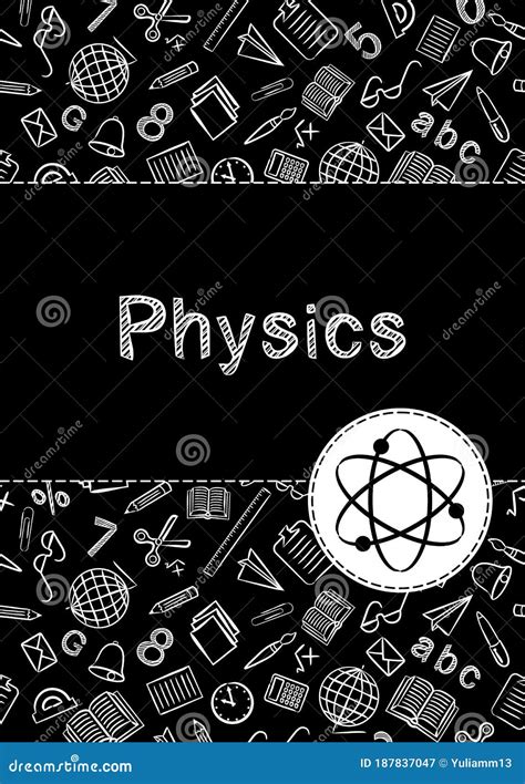 Cover For A School Notebook Or Textbook On Physics Stock Vector