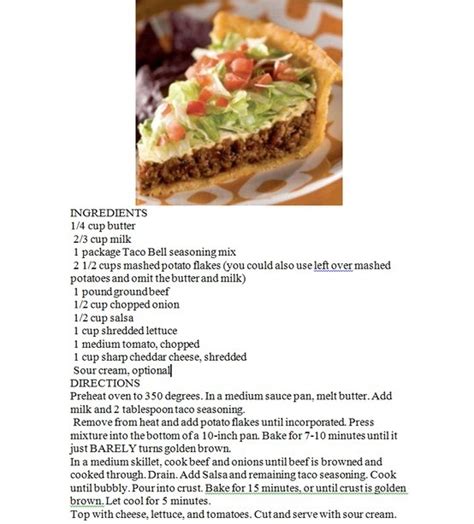 Refrigerated pie crust, crisco, jif creamy peanut butter, cocktail peanuts and 2 more. TACO PIE | good | everyone ate it. Easy with frozen pie ...