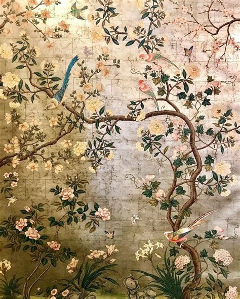 Gracie Hand Painted Wallpaper Chinoiserie Wallpaper