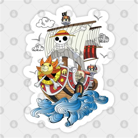 One Piece Anime Thousand Sunny One Piece Anime Sticker Teepublic