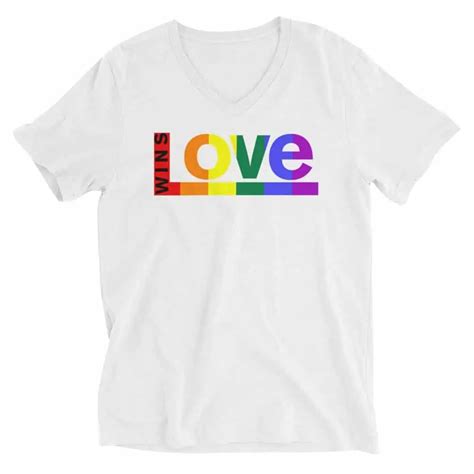 Love Wins VNeck Tshirt LGBTQ TShirt Depot