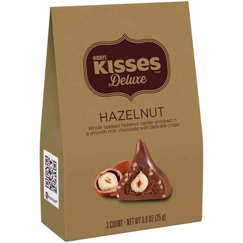 hershey s kisses deluxe hazelnut chocolates 3 ct pouch