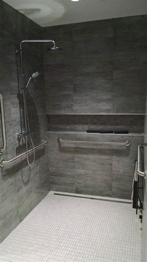 Handicap Tile Shower Designs Bathroom Design