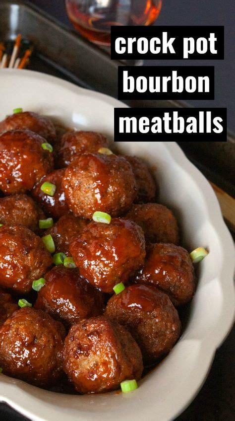 Several venison bbq bourbon meatballs with serving . Bourbon Meatballs | Recipe | Bourbon meatballs, Crock pot ...