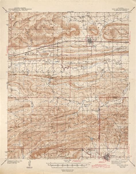 Oklahoma Historical Topographic Maps Perry Castañeda Map Red Oak