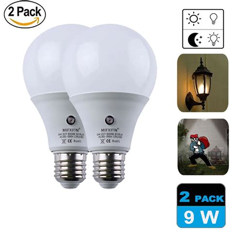 Dusk To Dawn Sensor Light Bulbs Built In Photosensor Detection 9w Led