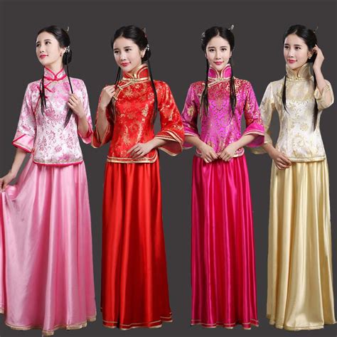 traditional chinese costume female full dress guzheng costume chinese folk dance costume women s