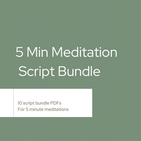 5 Minute Meditation Script Bundle Yoga For You