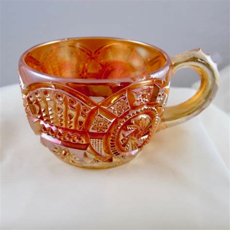Antique Imperial Marigold Broken Arches Carnival Glass Punch Cup Carnival Glass
