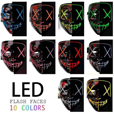 buy led cold light flash grimace fluorescent mask festival performance party glowing masks at