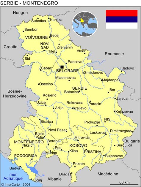 Carte Géographique Et Touristique De La Serbie Belgrade Géographie De