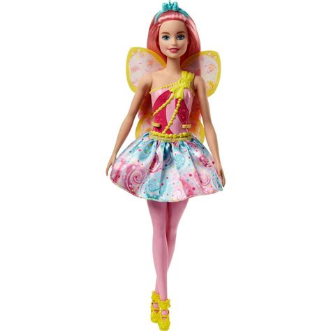 Barbie Dreamtopia Fairy Doll With Pink Hair And Candy Themed Wings