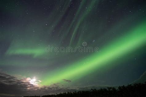 Aurora Borealis Northern Lights Over Icelandic Sky Stock Image Image