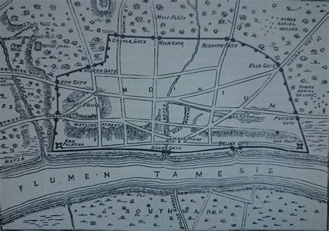 Map Of Roman Londinium Circa 200ad Map City Maps Vintage Maps
