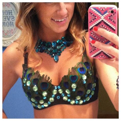 Items Similar To Sexy Peacock Bra Decorated With Peacock Feathers