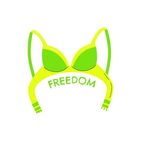 Premium Vector Female Underwear Freedom With Inscription No Bra