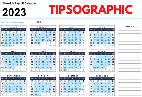 2023 Biweekly Payroll Calendar