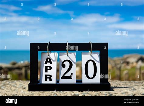Apr 10 Calendar Date Text On Wooden Frame With Blurred Background Of