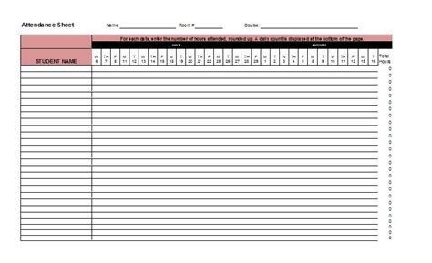 Sample Attendance Sheet For Brigada Eskwela