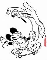 Mickey Pluto Disneyclips Skateboarding sketch template