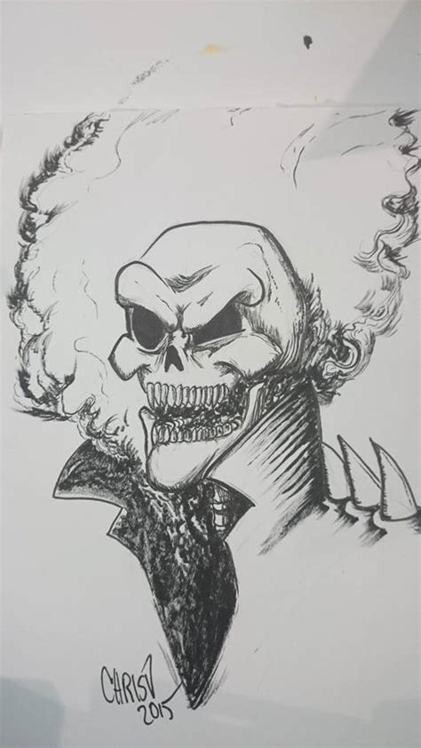 Ghost Rider Ink Sketch By Derfanboy On Deviantart